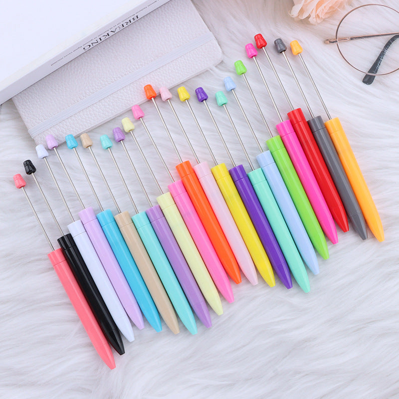 Wholesale 5pcs Beadable Pens Simple Plastic DIY Pen Office Supplies